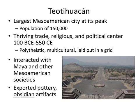 The Teotihuacan Obsidian Trade Network; Thriving Mesoamerican Civilization and Ritualistic Weaponry